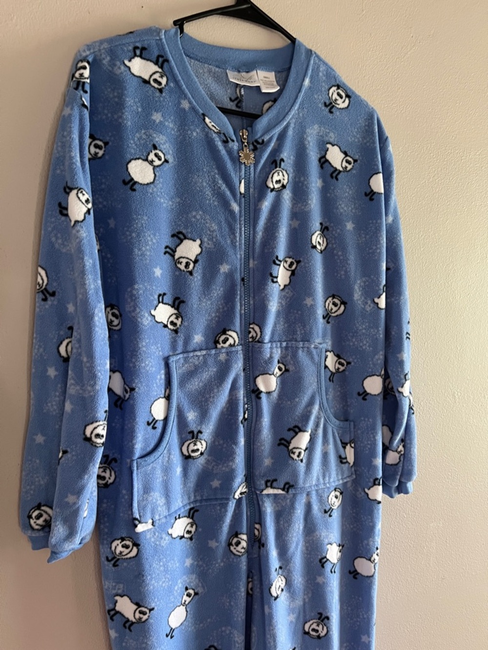Soft Sensations footed sheep jammies size small